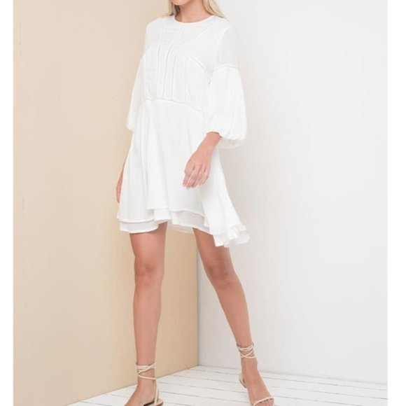 AURA THE LABEL PAMPELONE WHITE PAOLITA DRESS L - Picture 3 of 14